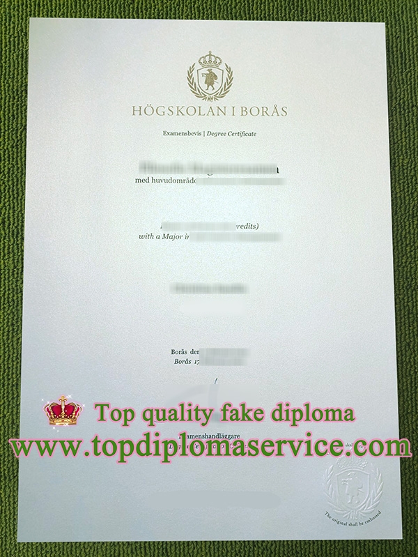 Högskolan i Borås examensbevis, University of Borås degree,