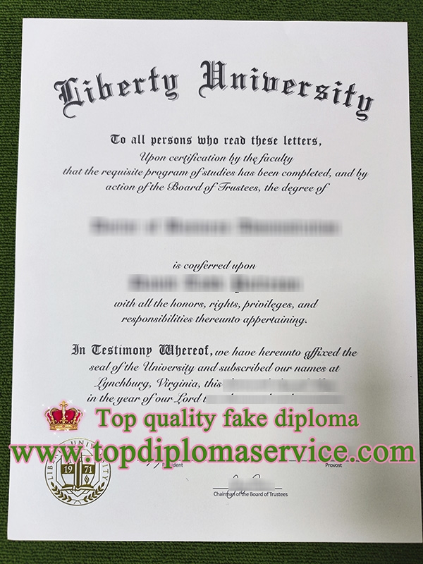 Liberty University fake diploma, Liberty University certificate,