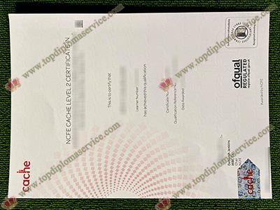 NCFE certificate, NCFE CACHE certificate,