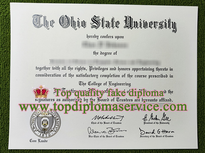 Ohio State University diploma, fake Ohio State University certificate,