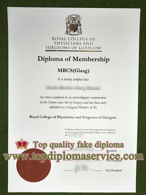 RCPS Glasgow certificate, RCPS Glasgow diploma,