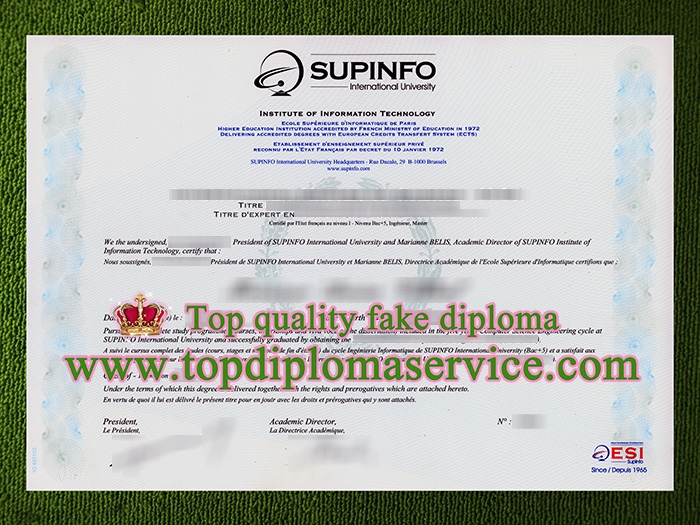SUPINFO International University diploma, École Supérieure d'Informatique licence,