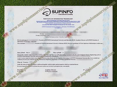 SUPINFO International University diploma, École Supérieure d'Informatique licence,