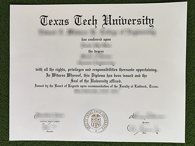 Texas Tech University fake diploma, Texas Tech University certificate,