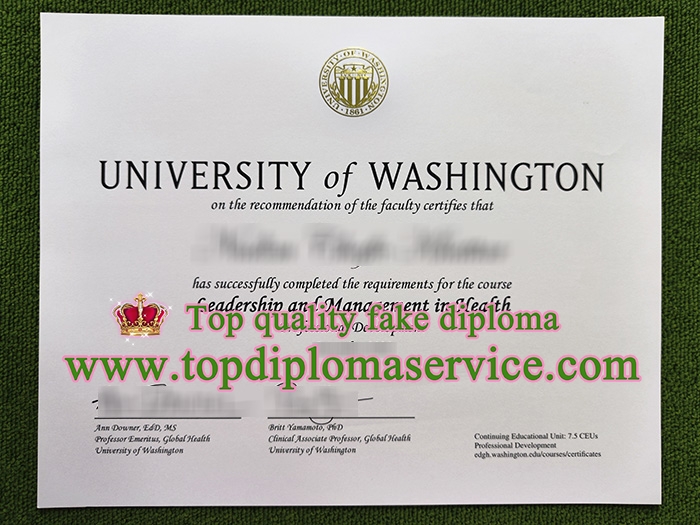 University of Washington diploma, University of Washington certificate,