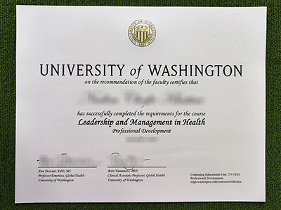 University of Washington diploma, University of Washington certificate,
