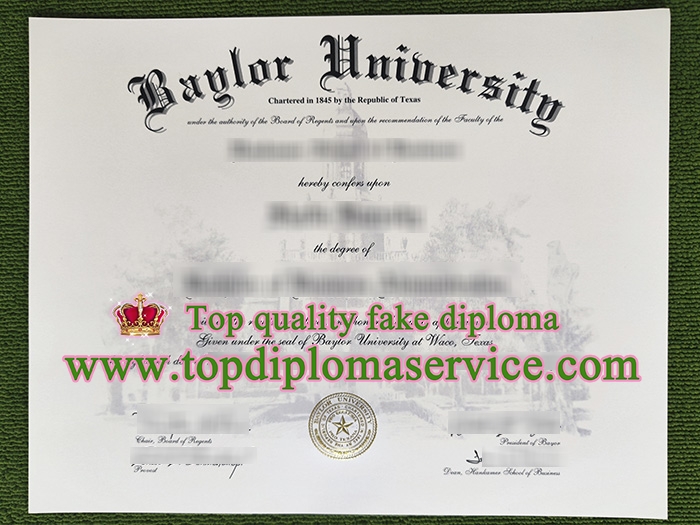 Baylor University diploma, Baylor University certificate,