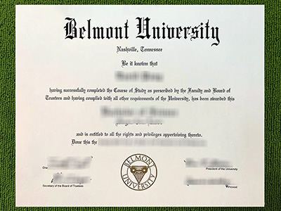 Belmont University fake diploma, Belmont University certificate,