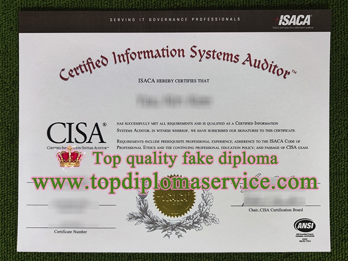 Certified Information Systems Auditor certificate, fake CISA certificate,