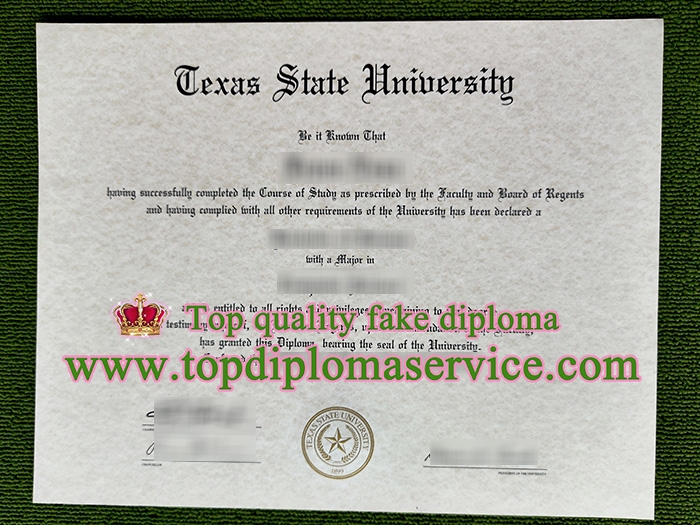 Texas State University diploma, Texas State University certificate,