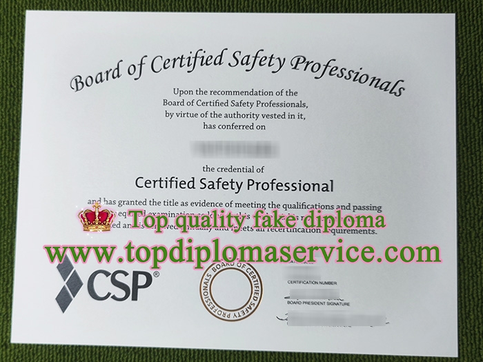 Certified Safety Professional certificate, CSP certificate,