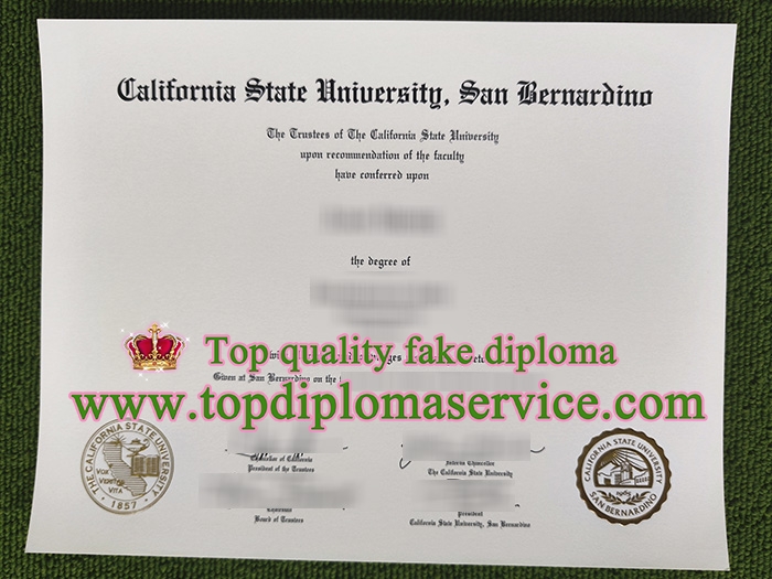 Cal State San Bernardino diploma, CSUSB certificate,