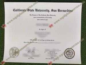 Cal State San Bernardino diploma, CSUSB certificate,