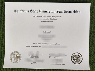 Cal State San Bernardino diploma, CSUSB certificate,
