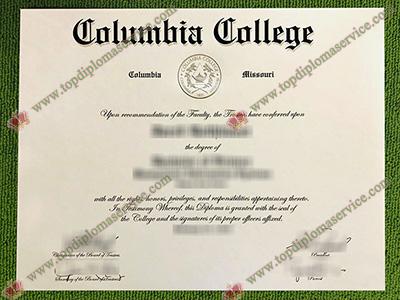 Columbia College diploma, Columbia College certificate,