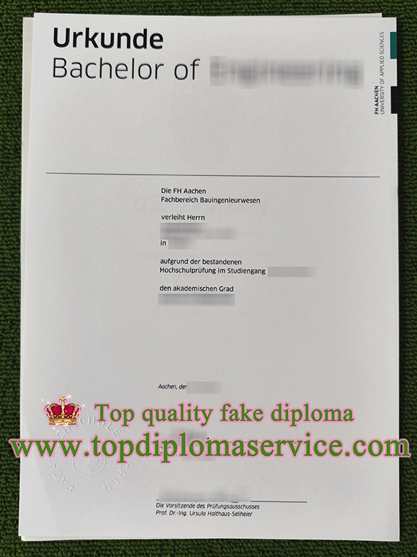 FH Aachen urkunde, FH Aachen diploma,