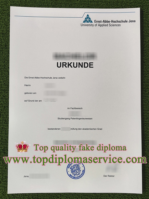 EAH Jena diploma, Hochschule Jena urkunde,