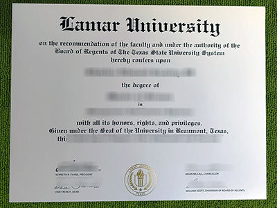 Lamar University diploma, Lamar University degree,