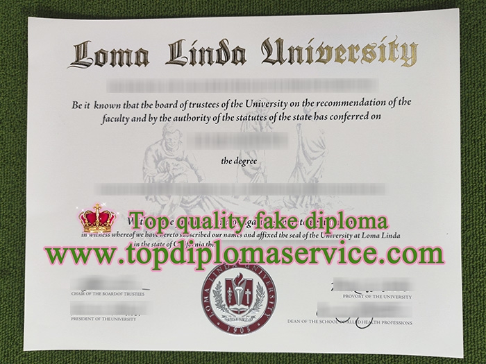 Loma Linda University diploma, Loma Linda University degree,