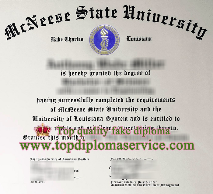 McNeese State University diploma, McNeese State University certificate,