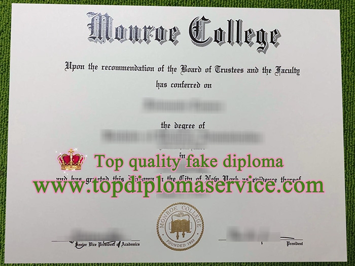 Monroe College diploma, Monroe College certificate,