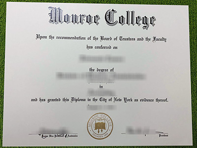 Monroe College diploma, Monroe College certificate,