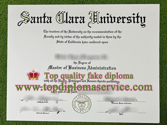Santa Clara University diploma, Santa Clara University degree,