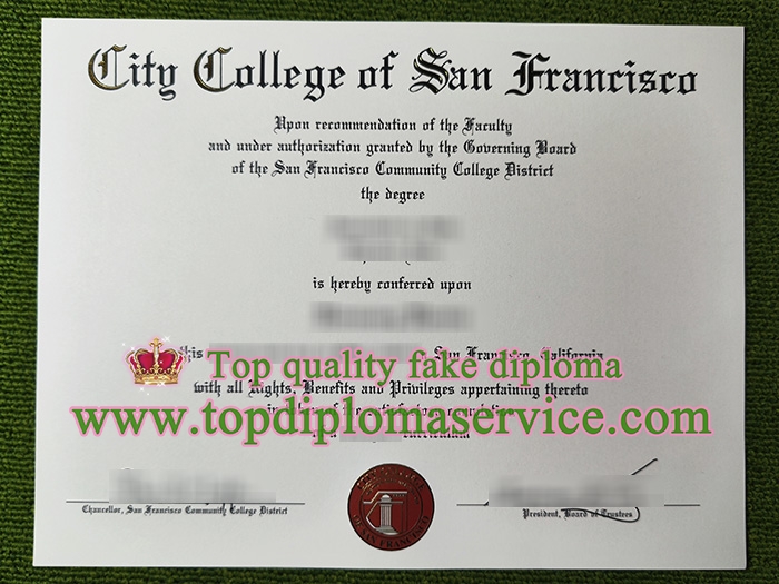 City College of San Francisco diploma, City College of San Francisco certificate,