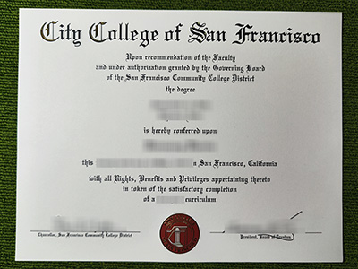 City College of San Francisco diploma, City College of San Francisco certificate,