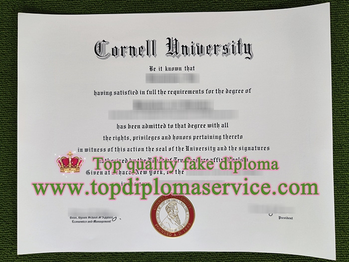 Cornell University fake diploma, Cornell University certificate,