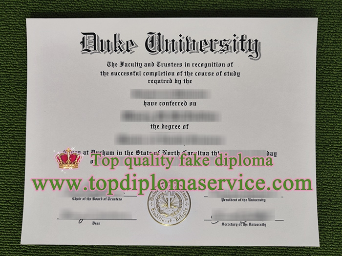 Duke University diploma, Duke University degree,