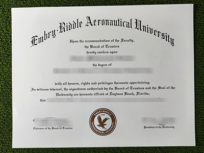 Embry-Riddle Aeronautical University diploma, ERAU certificate,
