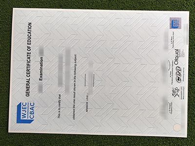 WJEC gce certificate, WJEC A level certificate,