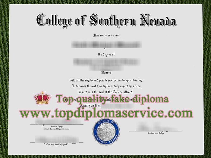 College of Southern Nevada diploma, College of Southern Nevada fake degree,
