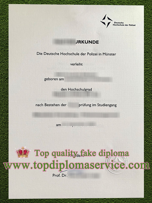 Deutsche Hochschule der Polizei urkunde, German Police University diploma,