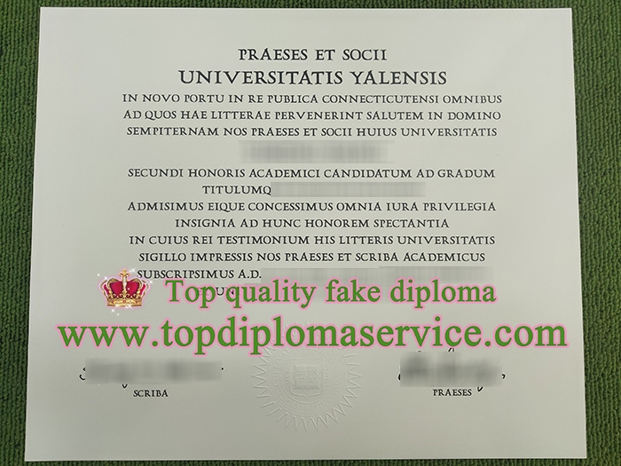 Yale University diploma, Yale University certificate,