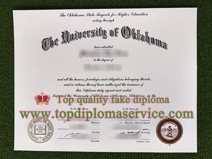 University of Oklahoma fake diploma, University of Oklahoma certificate,