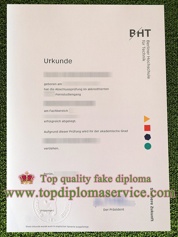 Berliner Hochschule für Technik urkunde, BHT Berlin diploma,