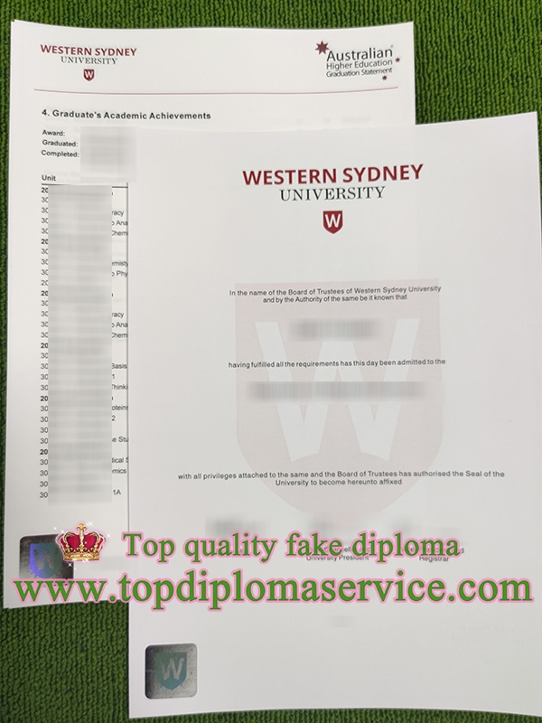 Western Sydney University degree, Western Sydney University transcript,