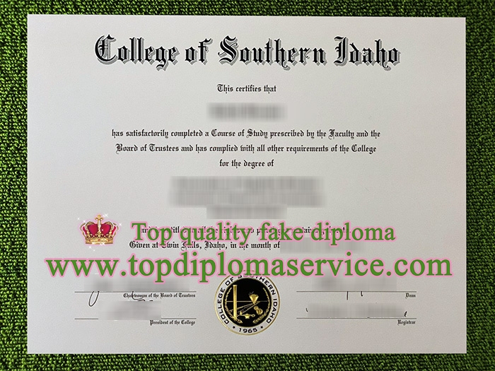 College of Southern Idaho diploma, College of Southern Idaho certificate,