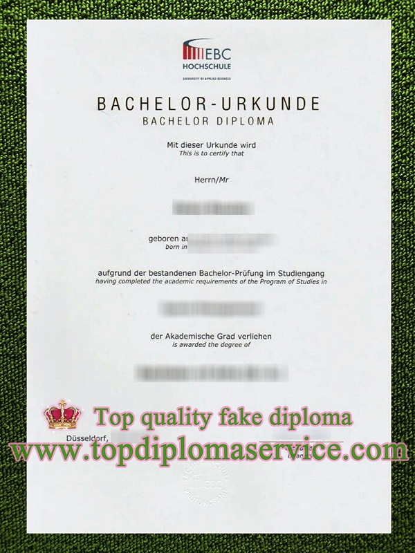 EBC Hochschule urkunde, EBC Hochschule degree,