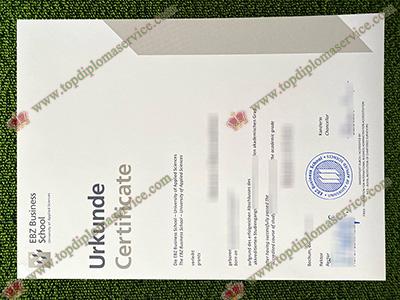 EBZ Business School urkunde, EBZ Business School certificate,