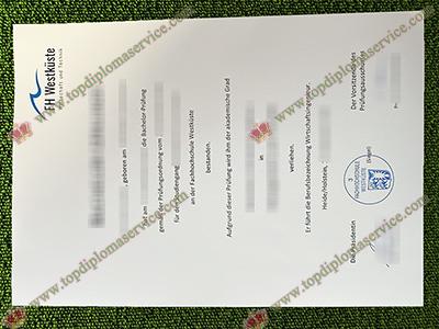 Fachhochschule Westküste urkunde, FH Westküste diploma,