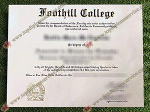 Foothill College diploma, Foothill College certificate,