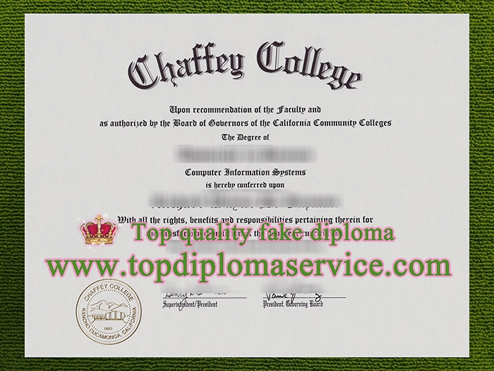 Chaffey College certificate, Chaffey College diploma,