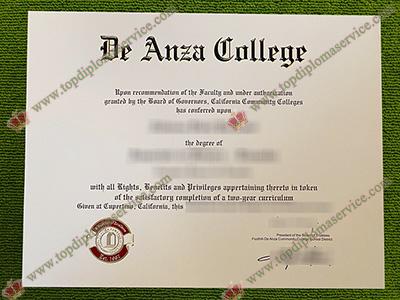 De Anza College diploma, De Anza College certificate,