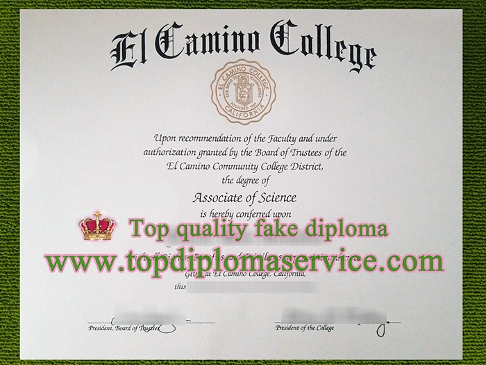 El Camino College diploma, El Camino College certificate,