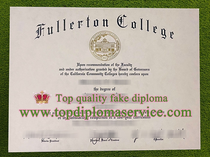 Fullerton College diploma, Fullerton College certificate,