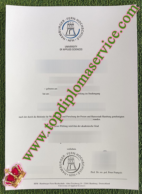 Hamburger Fern-Hochschule urkunde, fake HFH University diploma,