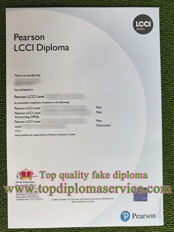 Pearson LCCI diploma, LCCI certificate,